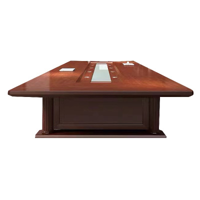 质凡会议桌培训桌实木贴皮油漆长条办公桌会客接待洽谈桌