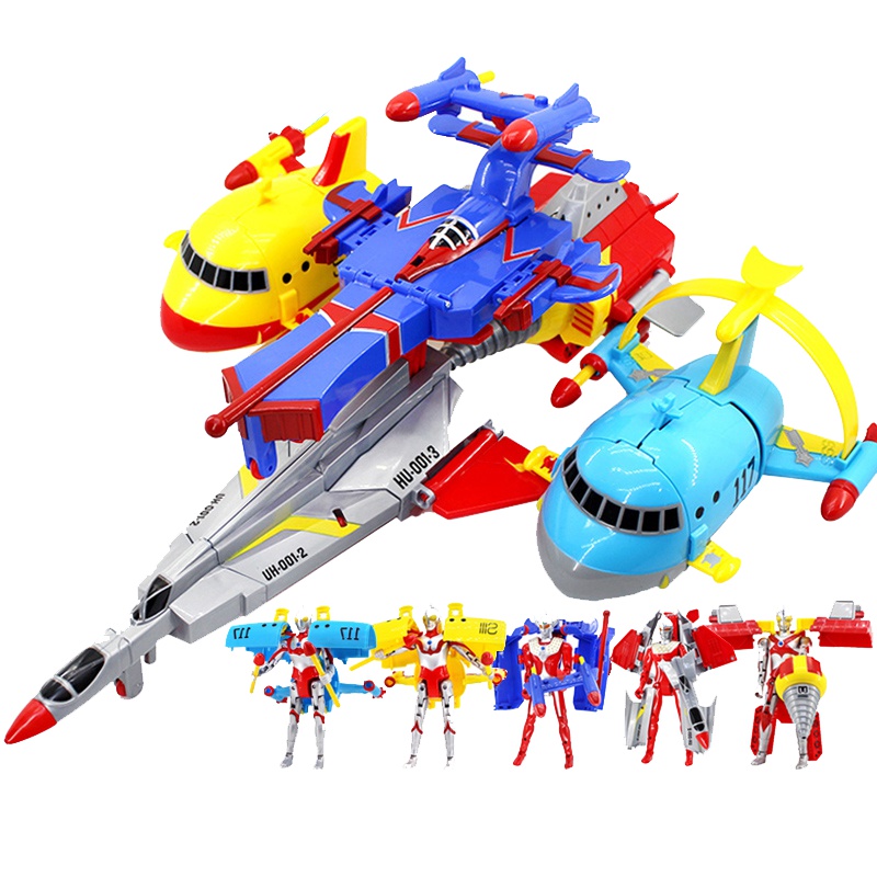 庄臣（ZhuangChen）正版咸蛋超人变形战舰奥特曼男孩儿童玩具艾斯宇宙赛文泰罗-变形战舰—宇宙超人9401