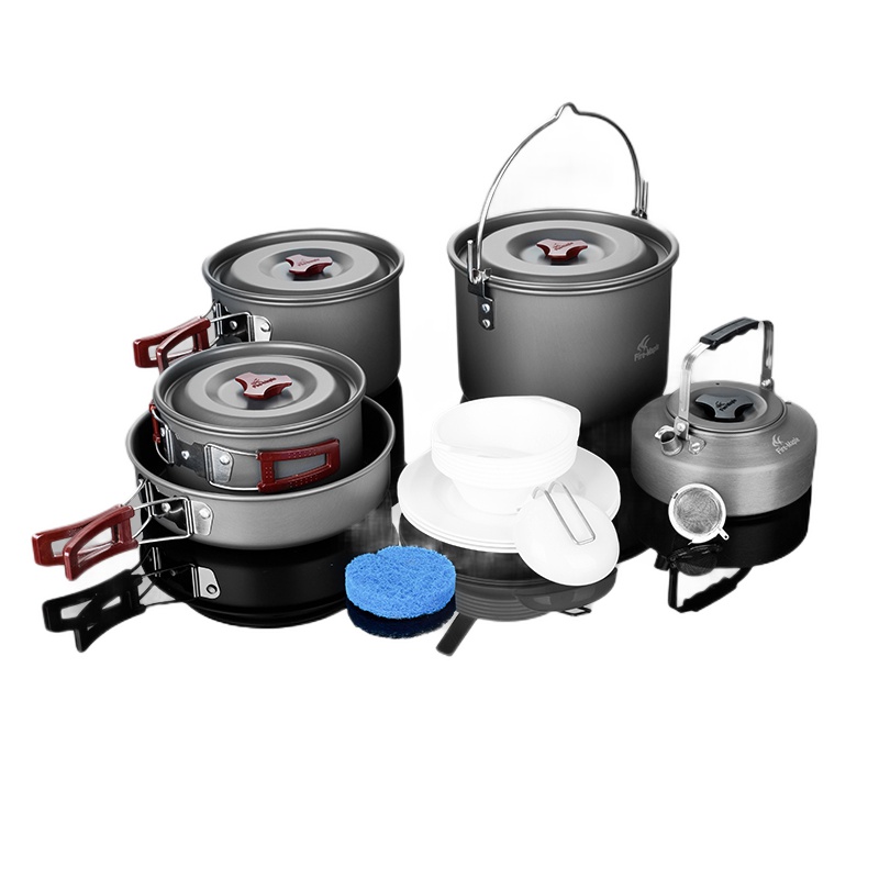 火枫户外野营野餐聚会烧烤自驾套装 6-7人野营套锅 泰坦野营气炉头
