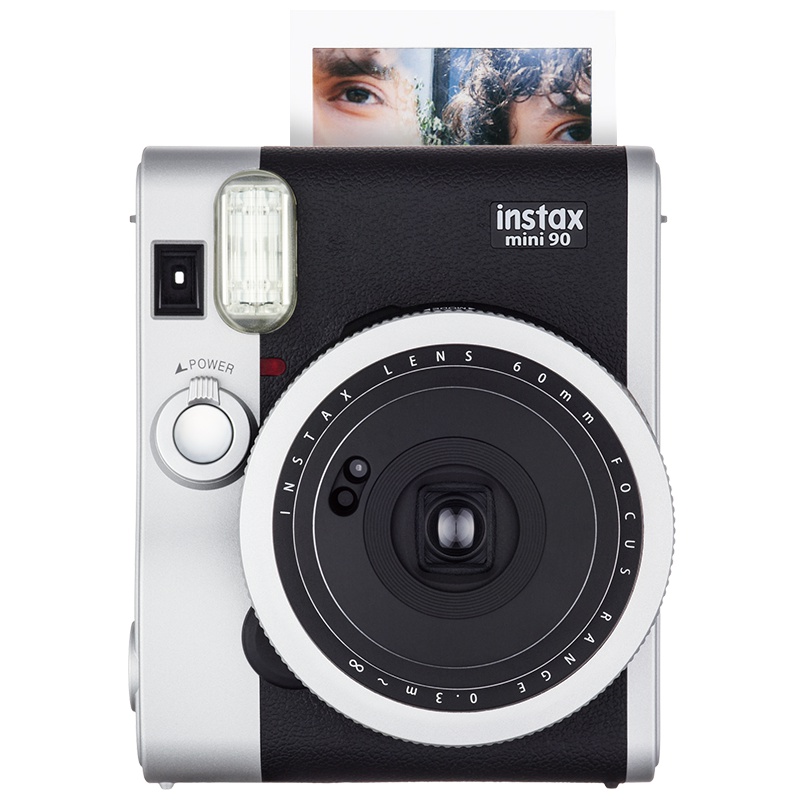 富士(FUJIFILM)INSTAX拍立得 相机一次成像 富士小尺寸胶片相机 mini90黑色套装 含20张花边相纸