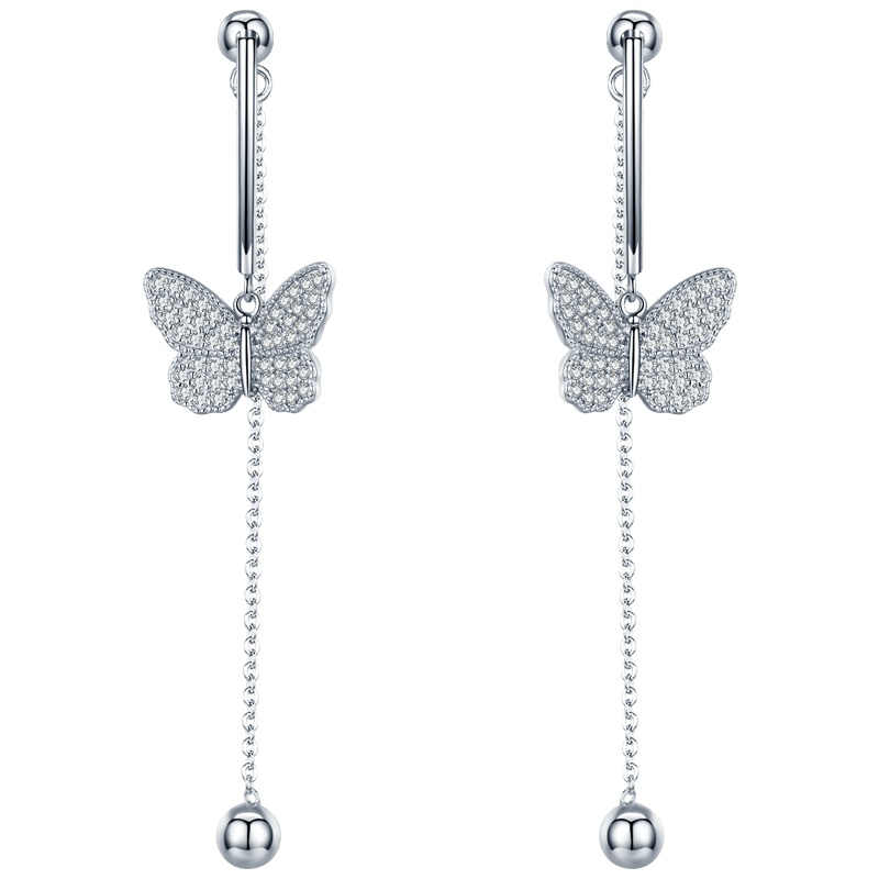 佰色传情925银耳环女气质长款流苏耳线2019新款潮网红耳饰