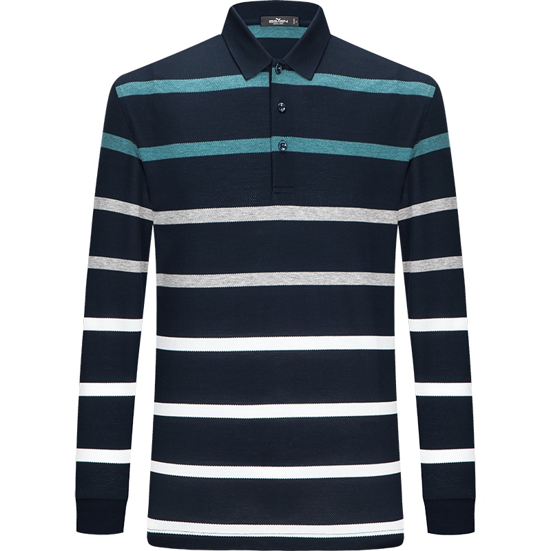 柒牌SEVEN男装长袖T恤POLO衫男2019秋季青年修身百搭上衣