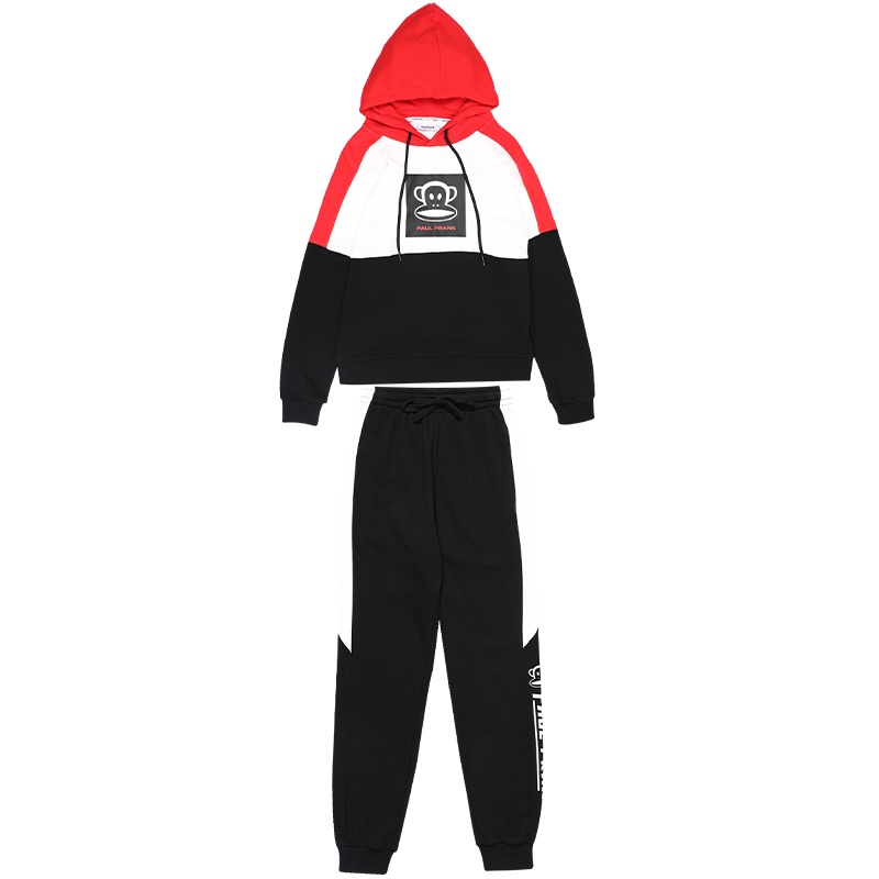 Paul Frank/大嘴猴2020秋季新款女装卫衣套装纯棉休闲运动连帽潮