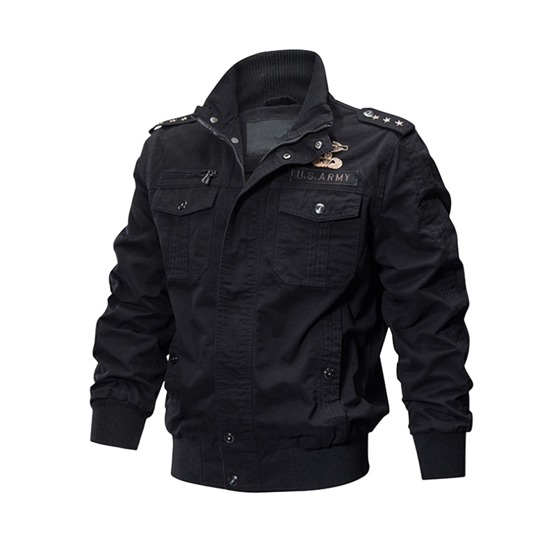简号加绒夹克外套男修身大码军工军旅型男硬汉机车飞行夹克复古军事男装 JH-9931