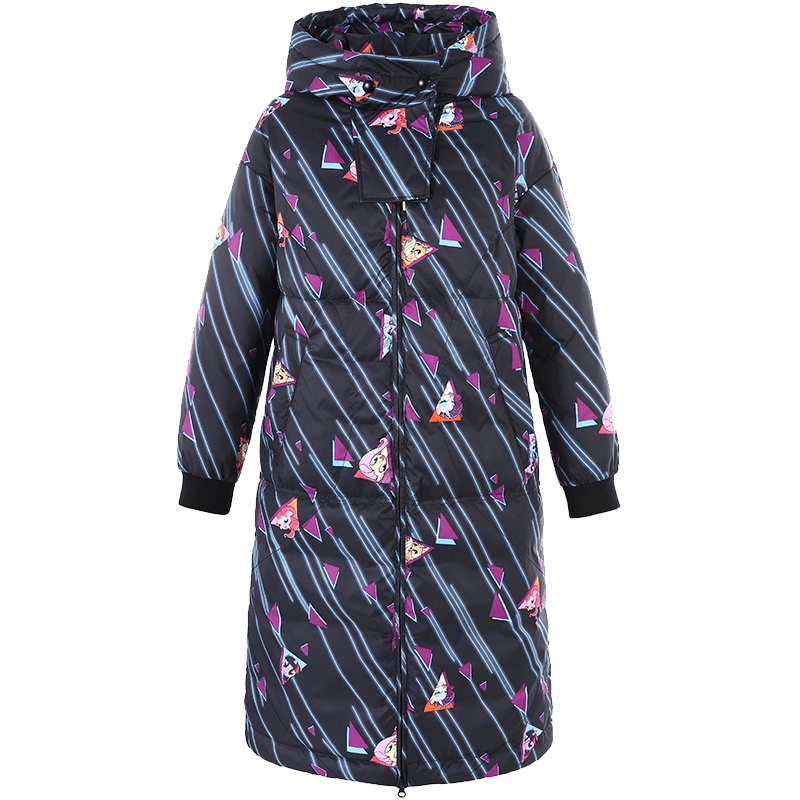 艾莱依2018冬装新款小马宝莉联名羽绒服女中长款