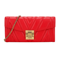 MCM 女士红色皮革长款礼盒装单肩斜挎链条包手拿包钱包 MYL9APA51RU001