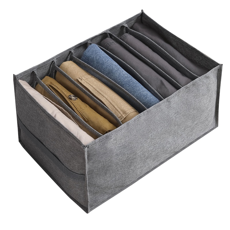 壹志放衣服裤子分隔收纳盒加厚内置PET板牛仔裤分格收纳框衬衫毛衣物衣柜衣橱整理盒抽屉分隔储物无味筐