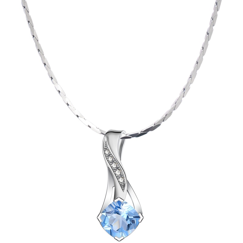 iSTONE石头记托帕石项链925银吊坠女士款