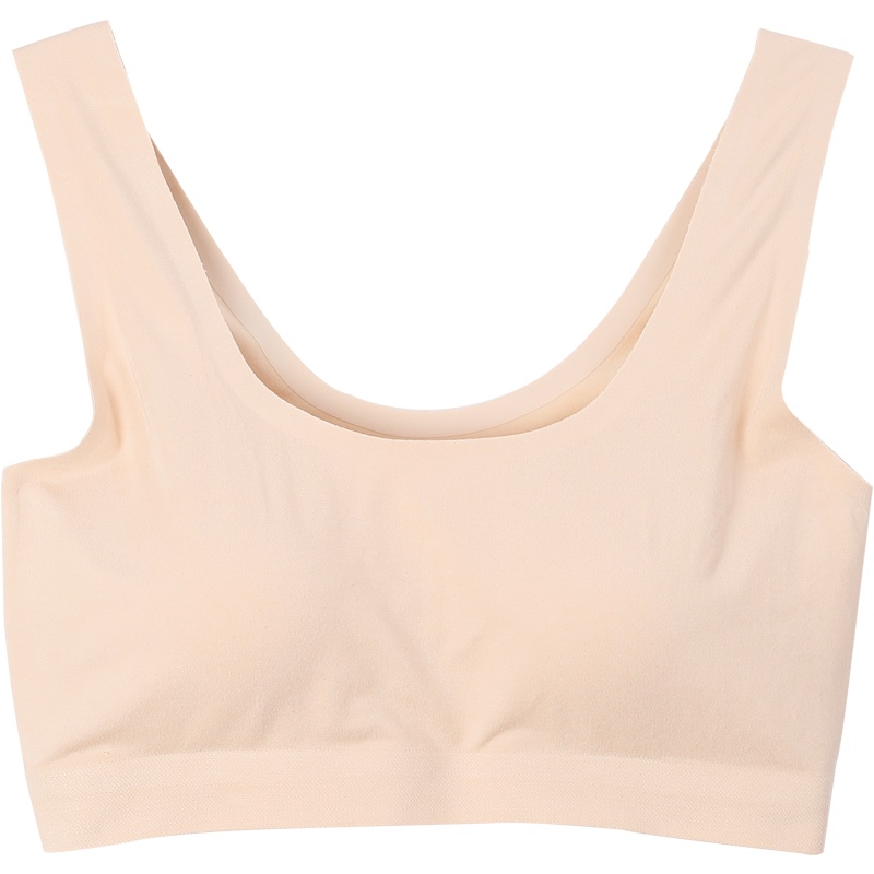 红豆居家(Hodohome)新款女式简约掌托模杯运动打底背心女士无痕无钢圈宽肩带背心式文胸