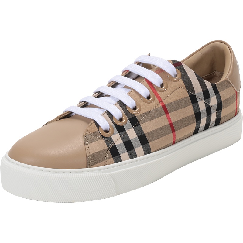 BURBERRY 博柏利 女士 织物配皮系带休闲运动鞋板鞋 80388661