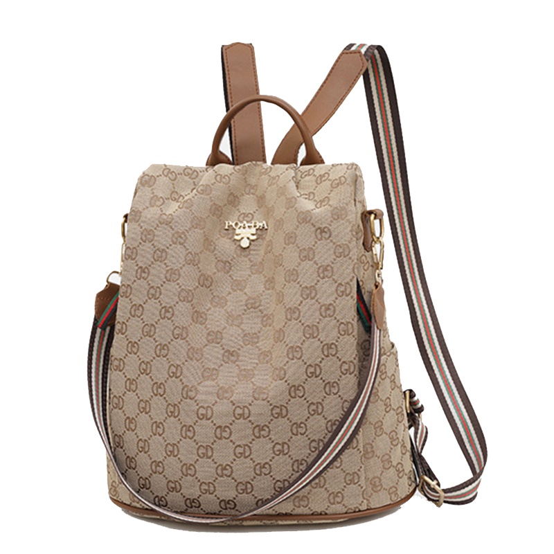 古思奇双肩包女士包包新款百搭时尚印花防盗旅行背包女包