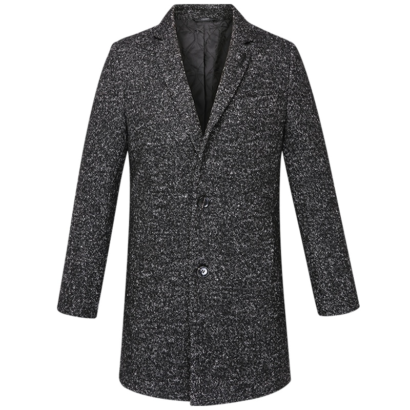 HODO红豆男装 男士毛呢大衣 秋冬季商务简约时尚印花气质加厚羊毛大衣外套毛呢大衣男