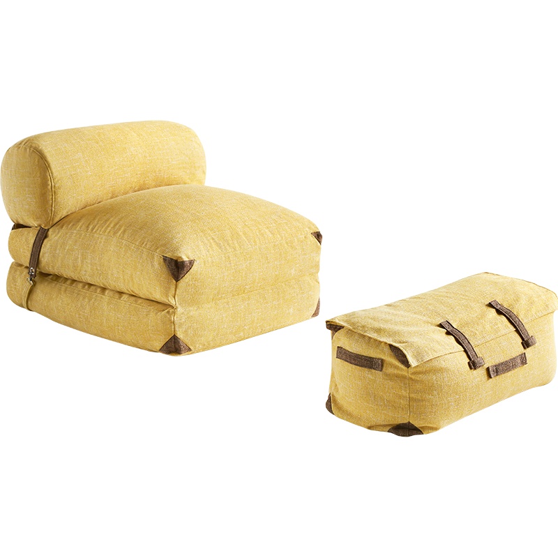 林氏木业简约可折叠地上小沙发单人沙发凳脚踏懒人沙发榻榻米网红款LS177