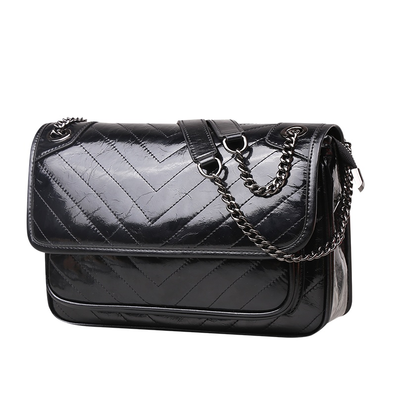 【顺丰配送】欧美时尚2020新款小香风菱格链条包小牛皮单肩斜挎女包真皮小包包LB201715H