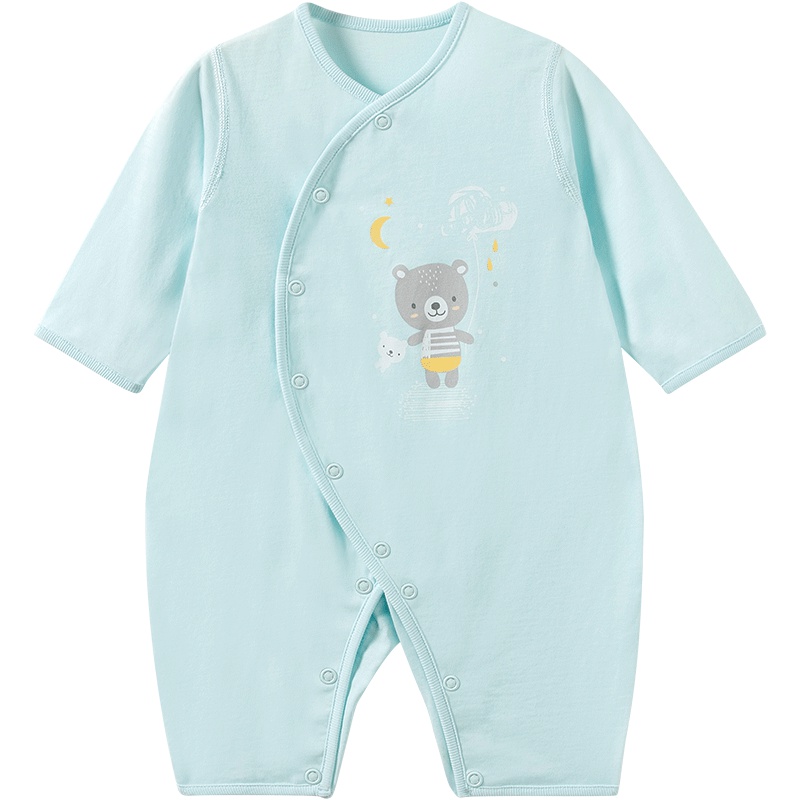 哈贝比（happyB）新生儿纯棉衣服夏装婴儿连体衣0-3-6个月宝宝蝴蝶衣和尚服