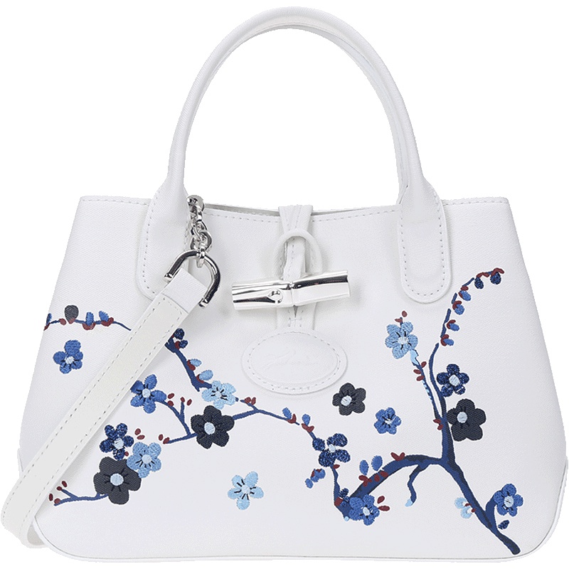 Longchamp 珑骧 女士Roseau Sakura系列牛皮手提单肩斜挎包 1016 873