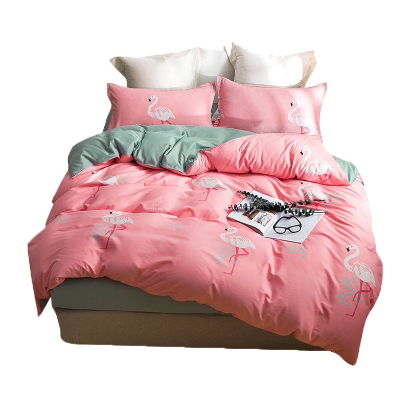 九氏Joesh水晶绒保暖四件套 荷叶边工艺款简约设计 双面加厚水晶绒纯色活性印染面料