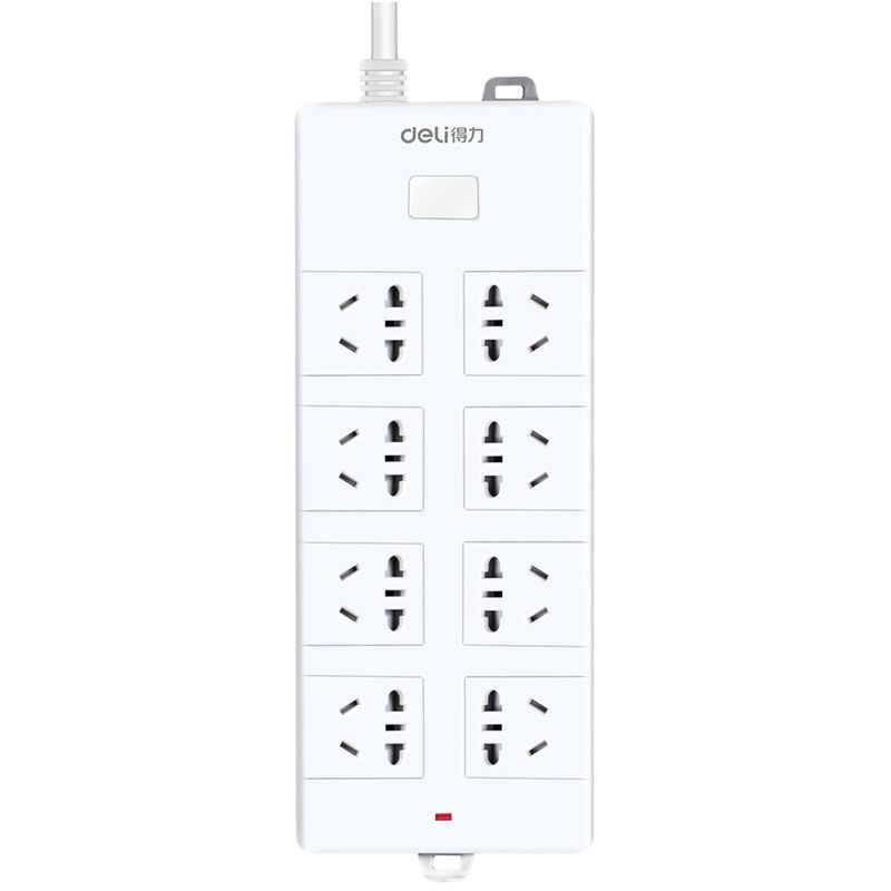 得力18263 插排多功能电源插座8孔插线板5米接线板拖线板