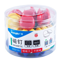 广博(GuangBo) CD2100 彩色白板磁钉 2cm48粒/筒 筒装磁粒 磁珠吸铁石 磁铁 白板磁扣 彩色圆形磁贴