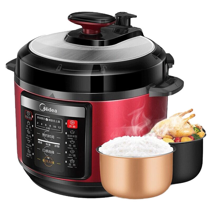 Midea/美的MY-YL50Simple105美的电压力锅5L家用电高压锅智能新款精美外观设 耐用内胆多功能 电压力锅