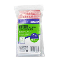 得力(deli) 自封袋 塑封袋子加厚密封包装袋 100个/包 3023(120*80mm)