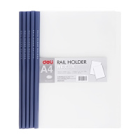 得力(deli) 5530 抽杆夹 A4件夹透明彩色文拉杆夹 3只装DY