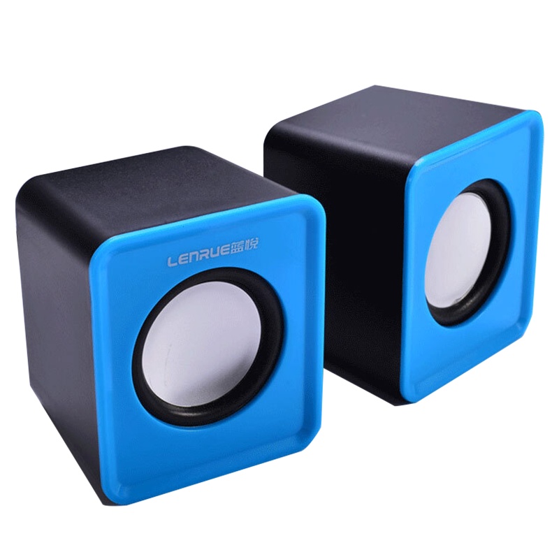 蓝悦(LEnRuE)S07台式电脑音箱低音炮 笔记本迷你小音响2.0声道线控多媒体手机平板通用 USB+3.5mm 蓝色