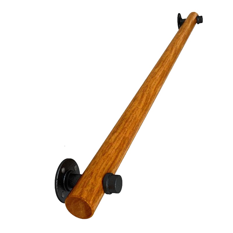 灏吉象欧式靠墙楼梯扶手实木别墅阁楼室内老人防滑拉手家用通道走廊扶手 30cm2个固定点