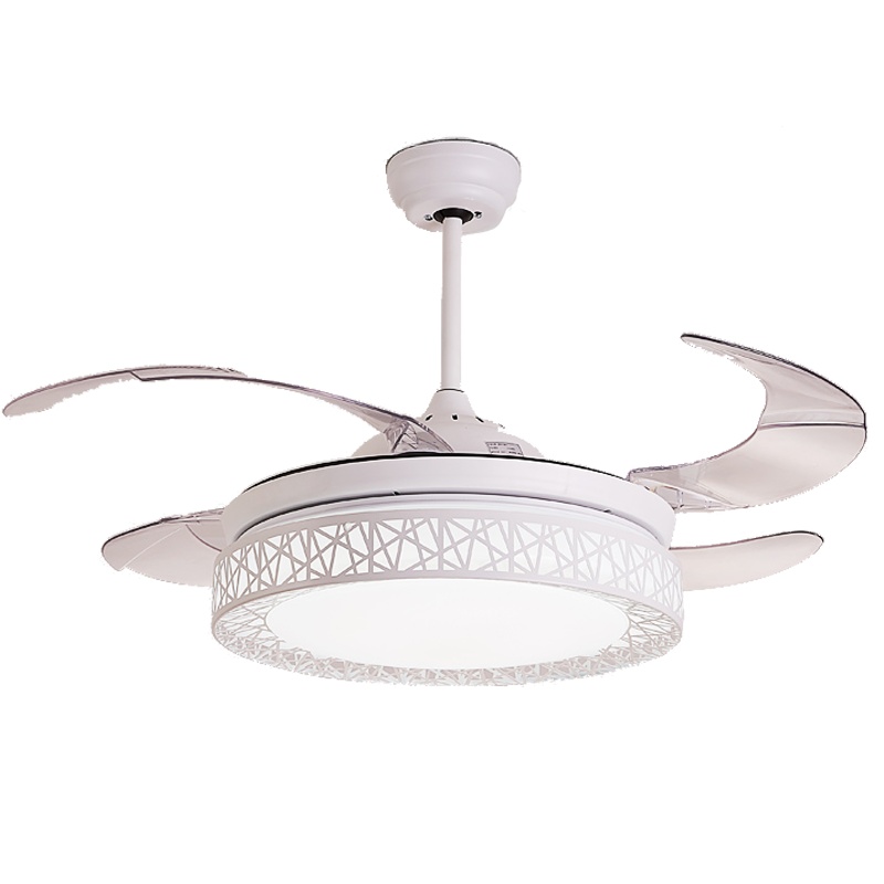 【特惠风扇灯】环森风扇灯吊灯餐厅灯卧室灯隐形扇叶简约现代房间遥控铁艺吸顶灯适用范围10m²-15m²