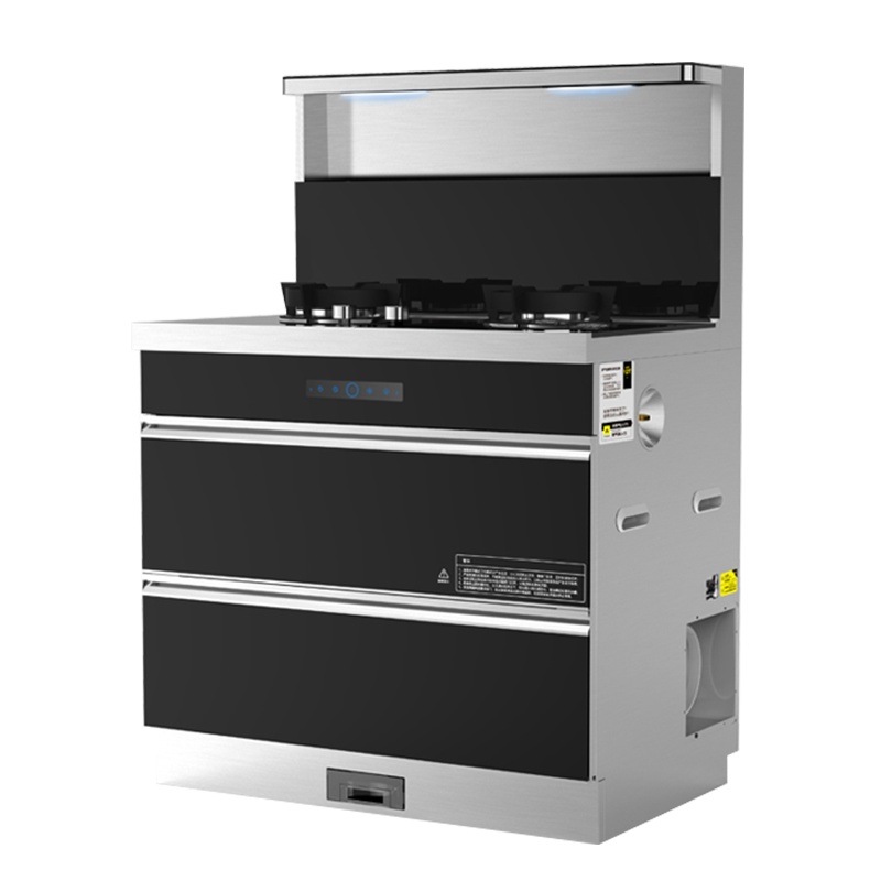 优好(UOHO)92X02-X升级23m3一体式集成灶家用抽油烟机燃气灶双灶消毒柜套装天然气