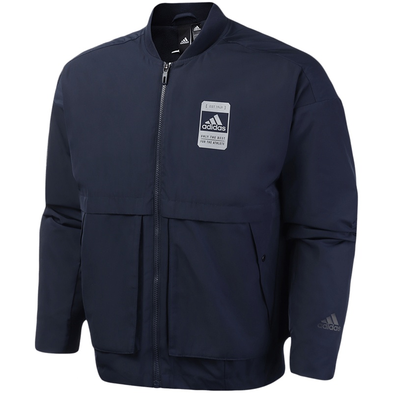 阿迪达斯男服外套飞行领夹克休闲运动服FJ0171