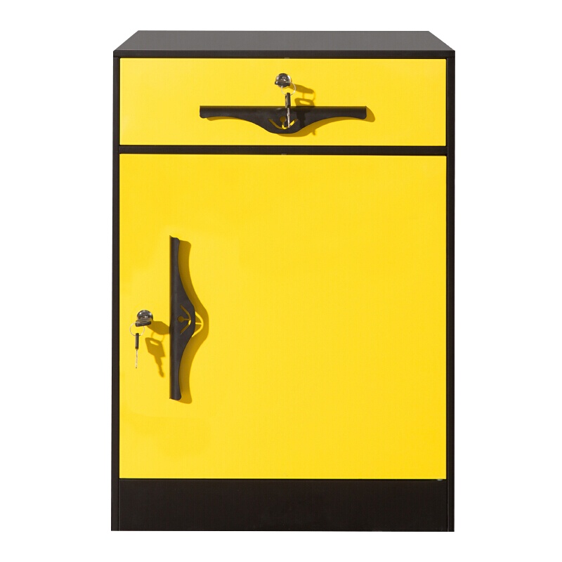 [一鹏]活动柜文件柜 黑框黄门款落地式资料柜床头柜 书房桌下柜