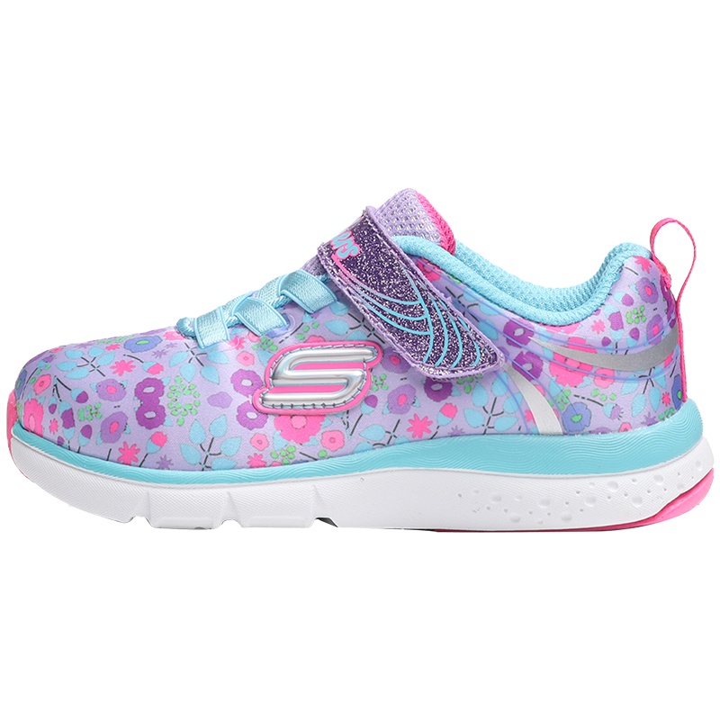 【自营】斯凯奇女小童休闲鞋时尚彩色低帮魔术贴运动鞋82139N