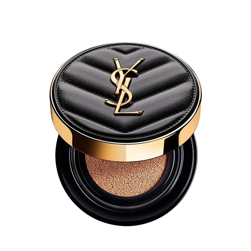 [限量皮气垫]YSL圣罗兰 皮气垫#B10象牙白色 14克 明彩无暇羽毛墨水气垫粉底液 哑光持久不脱妆限量皮革气垫