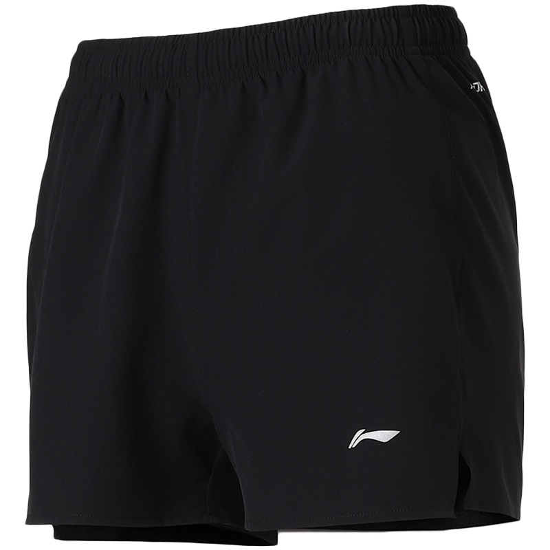 李宁LINING女子运动短裤透气休闲运动服AKSN044 L AKSN044-4黑