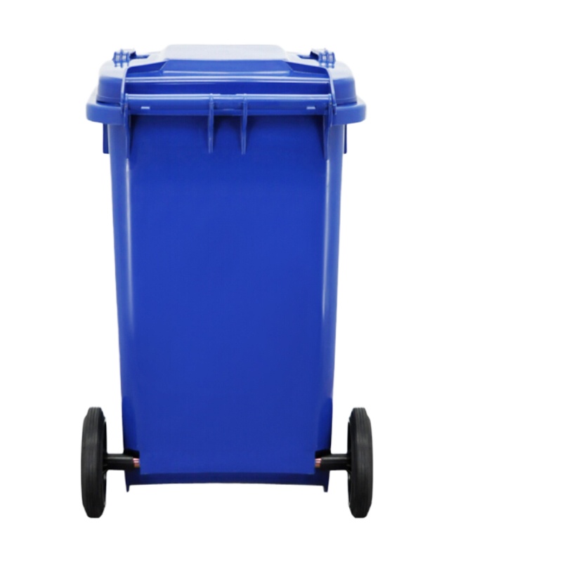 鲁运 环卫垃圾桶分类塑料垃圾桶户外 120升带轮带盖带脚踏分类标识