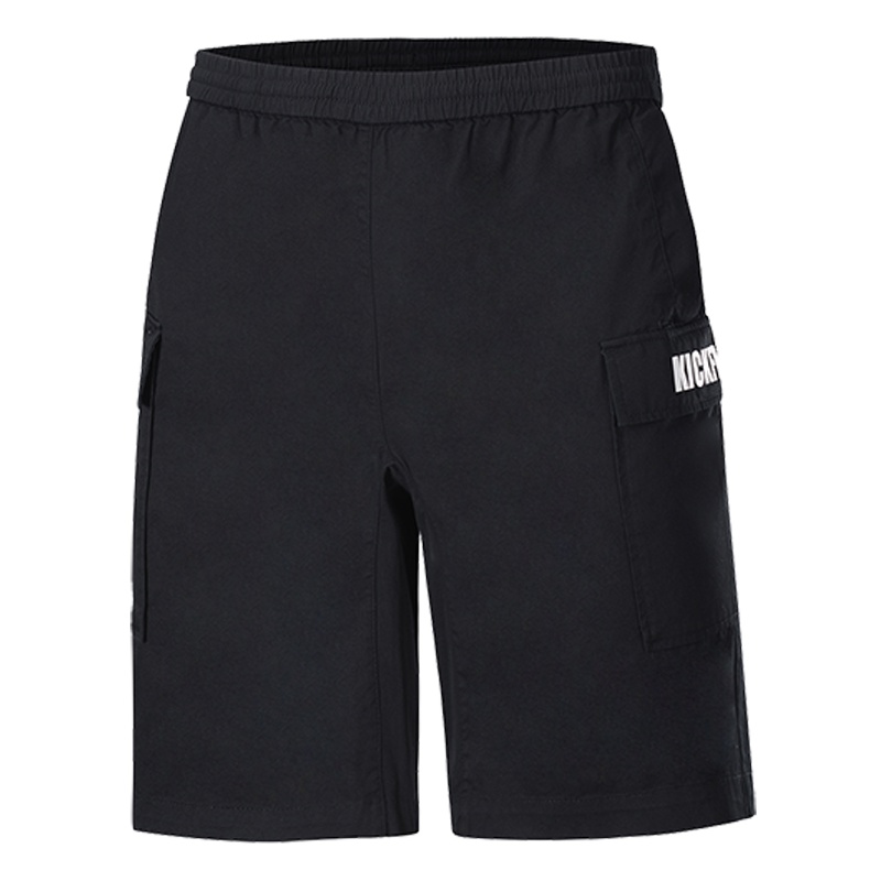 李宁(LI-NING)短裤男子夏季运动时尚纯棉休闲沙滩五分卫裤AKSP109