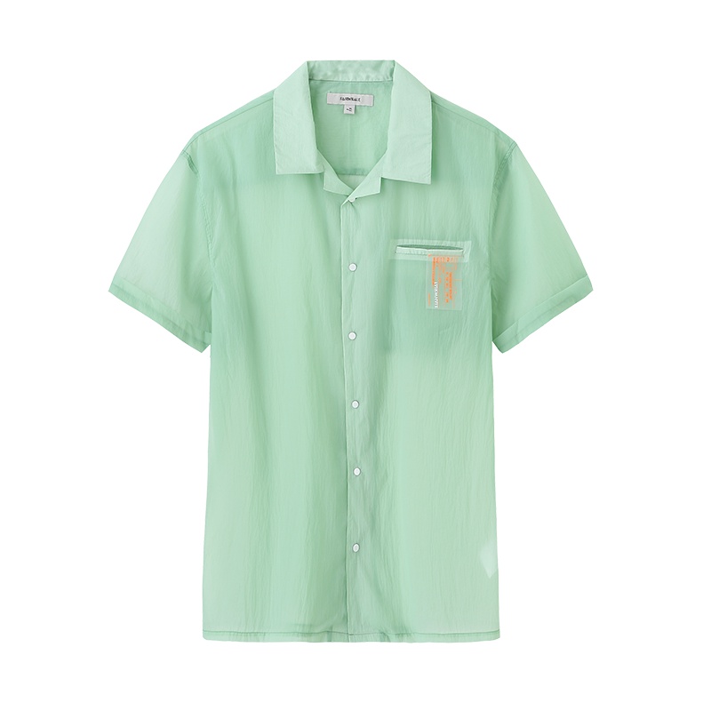 商场同款马克华菲男装2019夏季新款短袖衬衫男时尚衬衣上衣