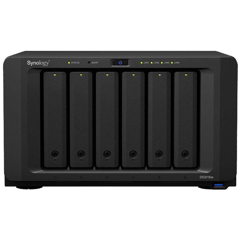群晖(Synology)DS3018XS6盘位双核心NAS网络存储服务器(无内置SATA硬盘)不规则体支持NAS盘企业盘