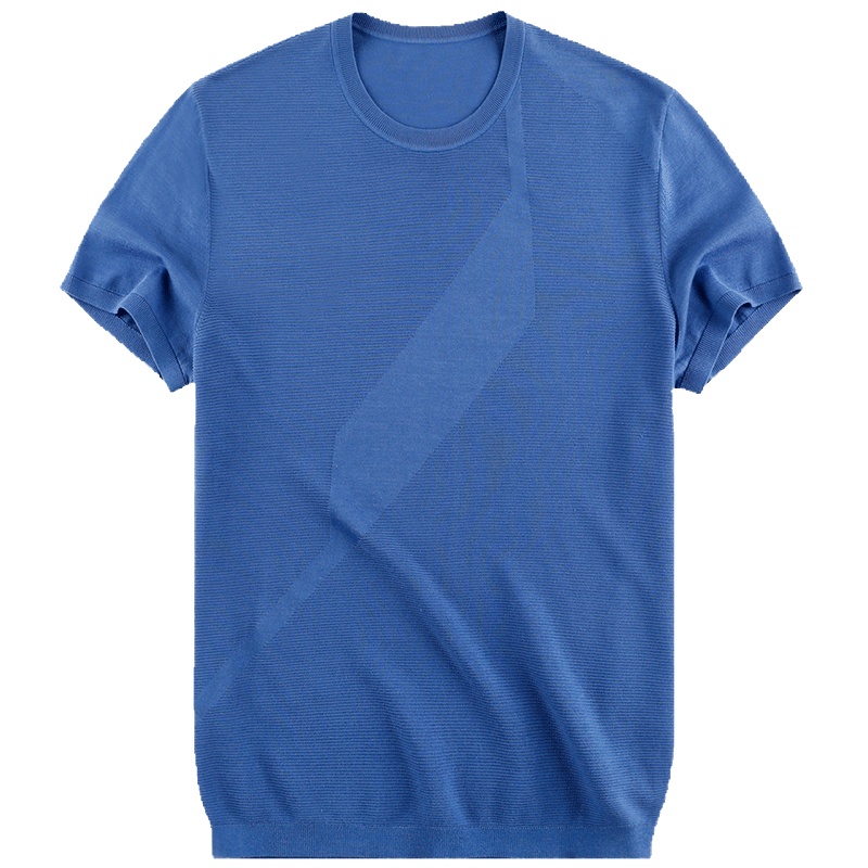 布先生新款针织短袖T恤 谷波纹全棉上衣t恤男短袖AT10553