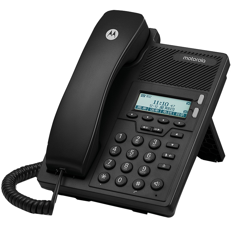 摩托罗拉(MOTOROLA)100IP-2P 电话机座机 IP话机百兆VOIP 支持POE供电 前台客服呼叫中心