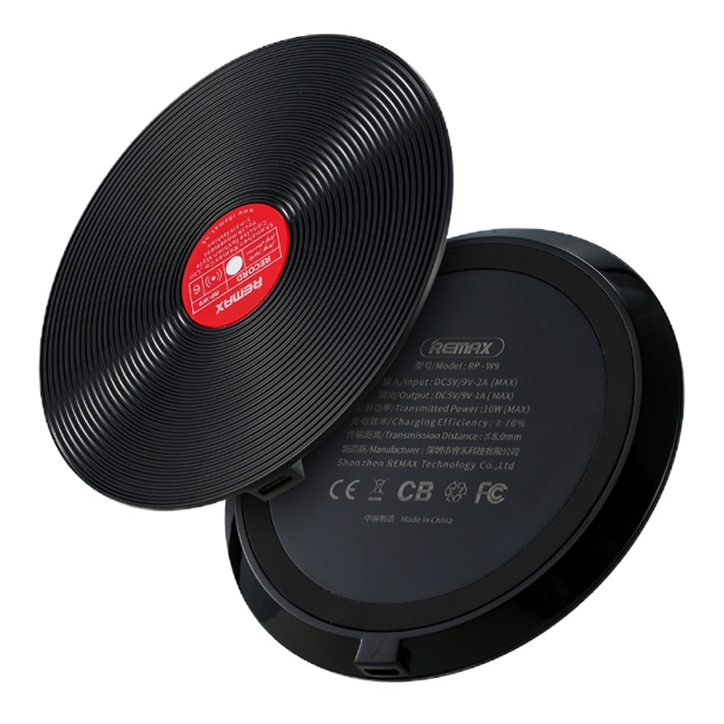 REMAX无线充电器IPHONE8创意黑胶唱片三星快充XSMAX华为p30通用Xr