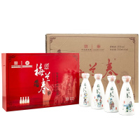 梅兰春 46度大文化艺术酒 250ml*4瓶1盒[4盒整箱]装 芝麻香型 白酒 20年陈酿 中华老字号[新旧包装随机发]