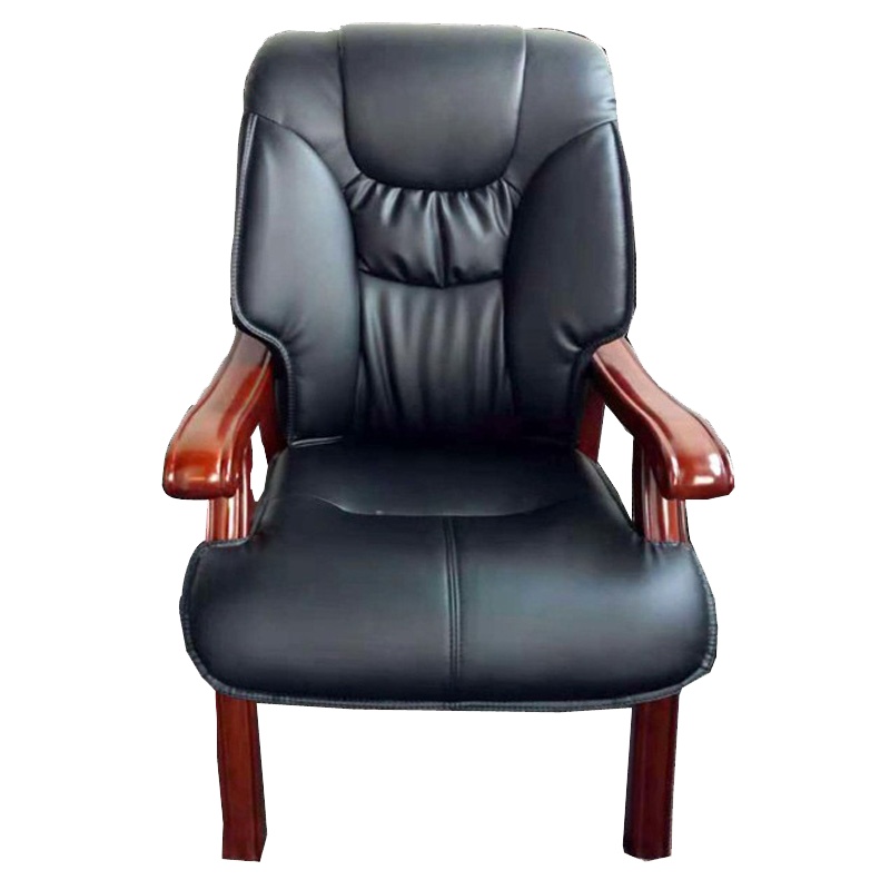 瑞丰杰-办公椅老板椅带扶手木椅皮椅RJ-Y02牛皮