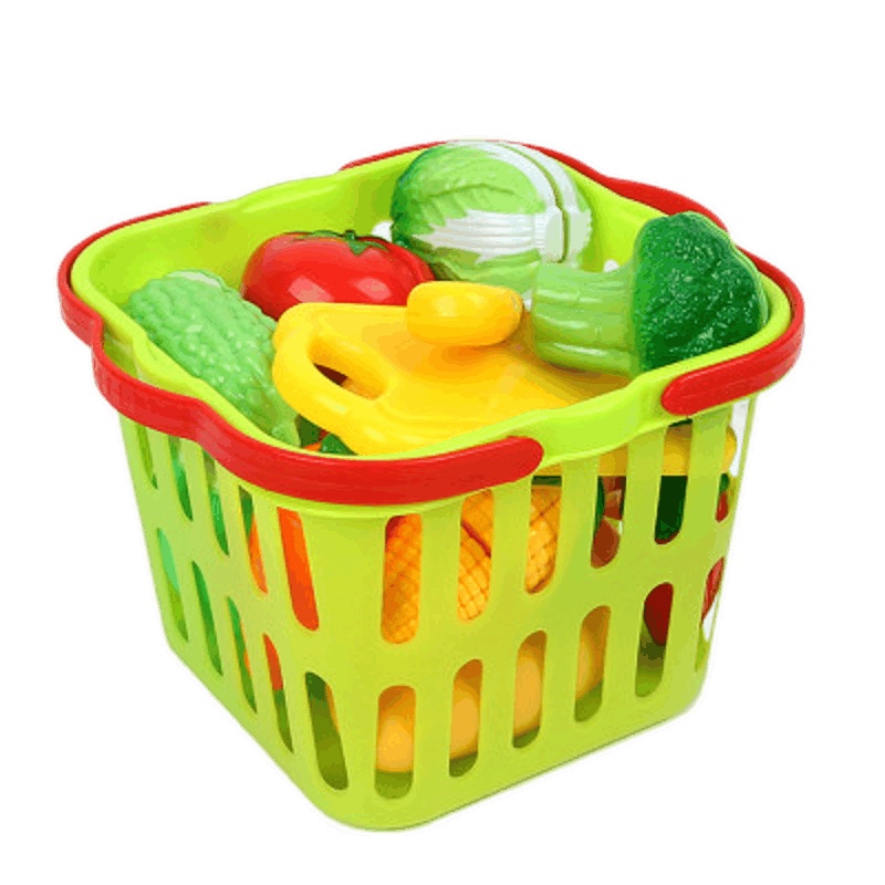 纽奇(Nukied)儿童过家家玩具男孩女孩益智厨房水果蔬菜切切乐玩具 小篮蔬菜切切乐