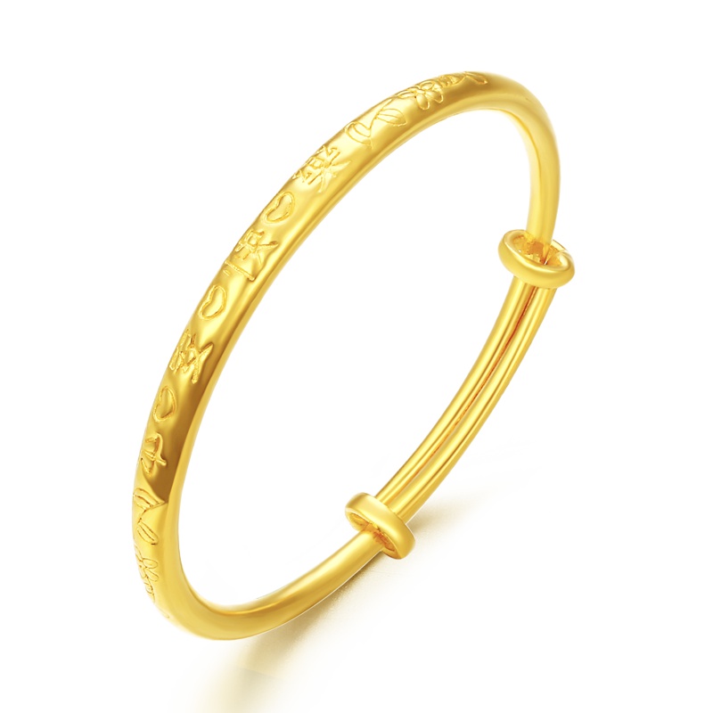 金一足金999儿童平安快乐圆管黄金手镯(计价) AAER006