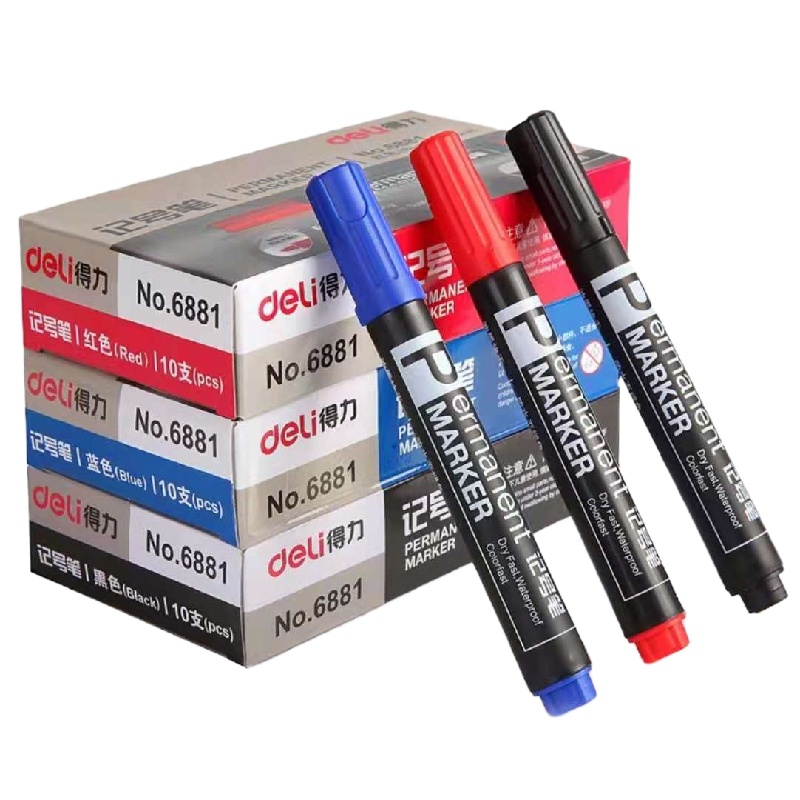 速干油性记号笔大头笔 10支装 红色@