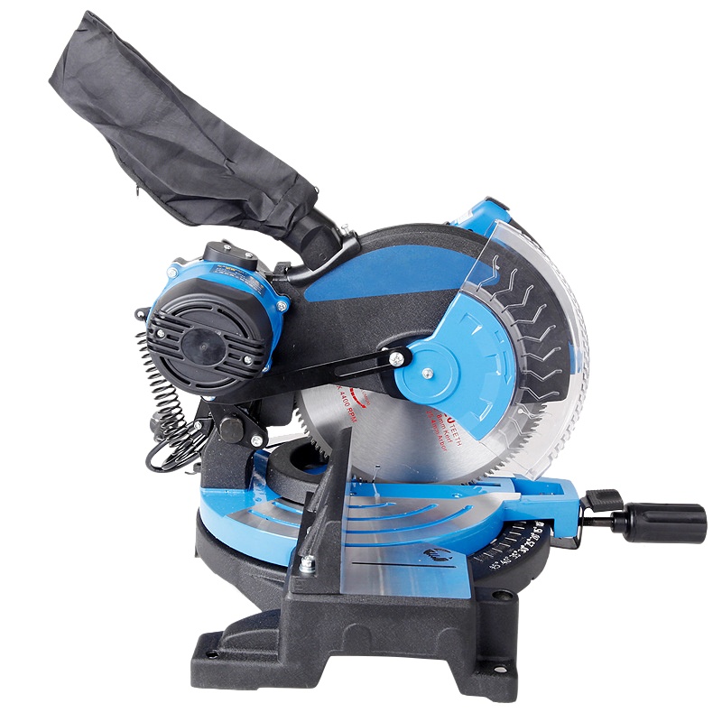 规格[蓝色工业级锯铝机(空载转速 6000rpm)+锯铝片]10寸255MM多 铝材木材切割机 45度斜切锯界铝机