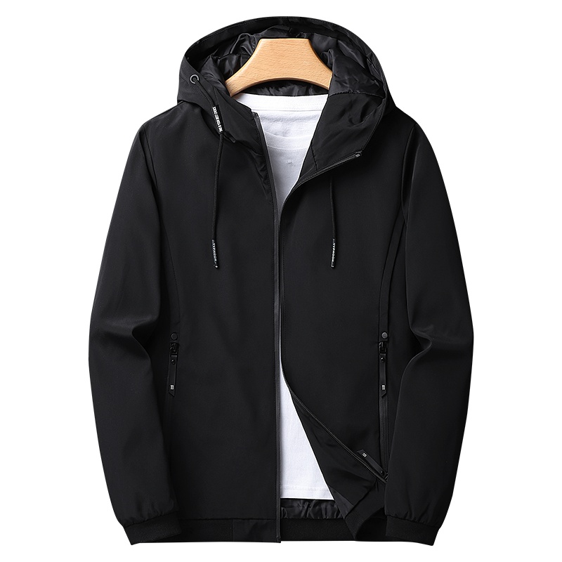 外套男春秋季新款男士薄款夹克潮流休闲运动百搭上衣服男装潮连帽 BLD888