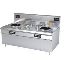 乐创(Lecon)商用电磁炉小炒锅灶双头双尾电磁12kw*2 380V8档控制 酒店饭堂企业工程 LC-J-A12X2